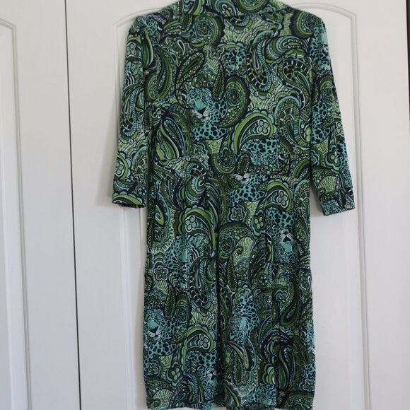 Lilly Pulitzer Blayney Dress "Master of the House" Print Size 10 3/4 Sleeve - Picture 3 of 16